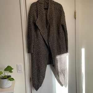 Brown knit duster cardigan